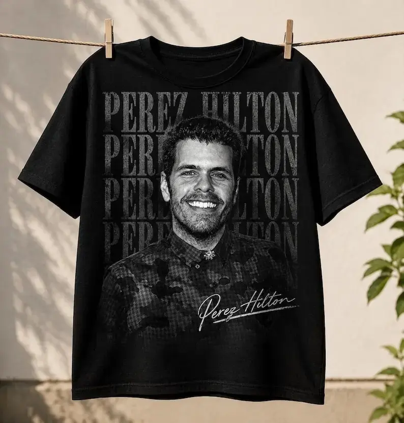 Perez Hilton Vintage Graphic Tee, Retro Celebrity T Shirt, 90s Style Unisex Tee, Fan Gift, Streetwear Graphic Tee