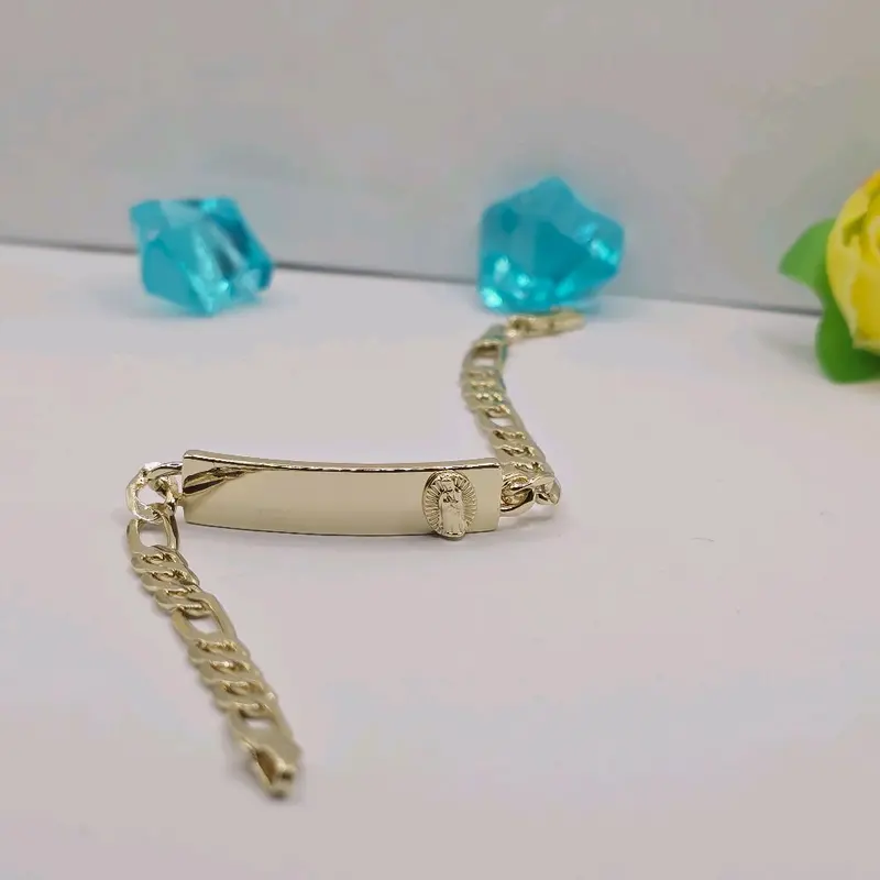 VIRGIN MARY beautiful bracelet ID  ENGRAVING AVAILABLE gold-plated leave a message for the name