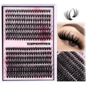 Cluster Lashes 280 count Lash Clusters D Volume Eyelashes Extensions 9-16 mm Mix 40D+50D Individual Lashes Thin Band Eyelashes Cluster for DIY Lash Extension Beginners (Lash Clusters)