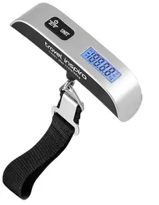 Luggage Scale, Travel Essentials Backlight LCD Display 110lb/50kg Luggage Weight Scale for Travel Accessories Portable Handheld Scale with Rubber Paint, Temperature Sensor, Battery Included