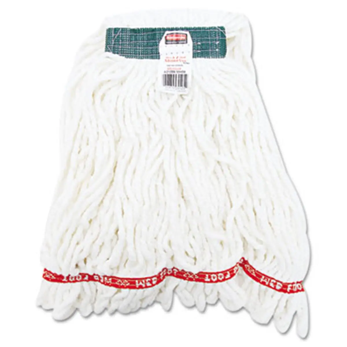 Rcp  Web Foot Shrinkless Looped-End Wet Mop Head Cotton/Synthetic Medium White, Washable, Bacteria-Proof, Floor Mopping
