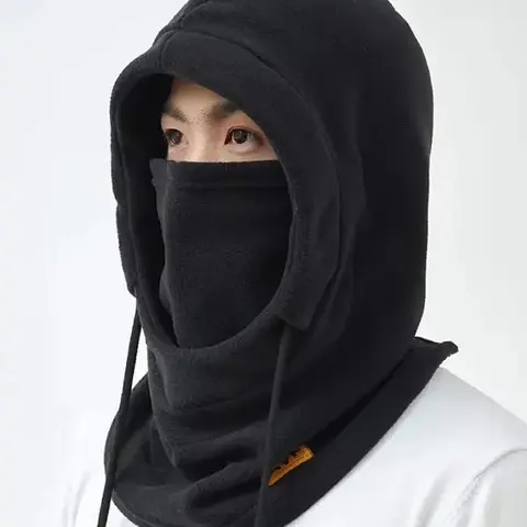 Unisex 2-in-1 Street Trend Hooded Hat with Neck Gaiter, Adults’ Weather Resistant Fashion Accessory Set, Minimizing Heat Loss Balaclava Mask for Fall & Winter