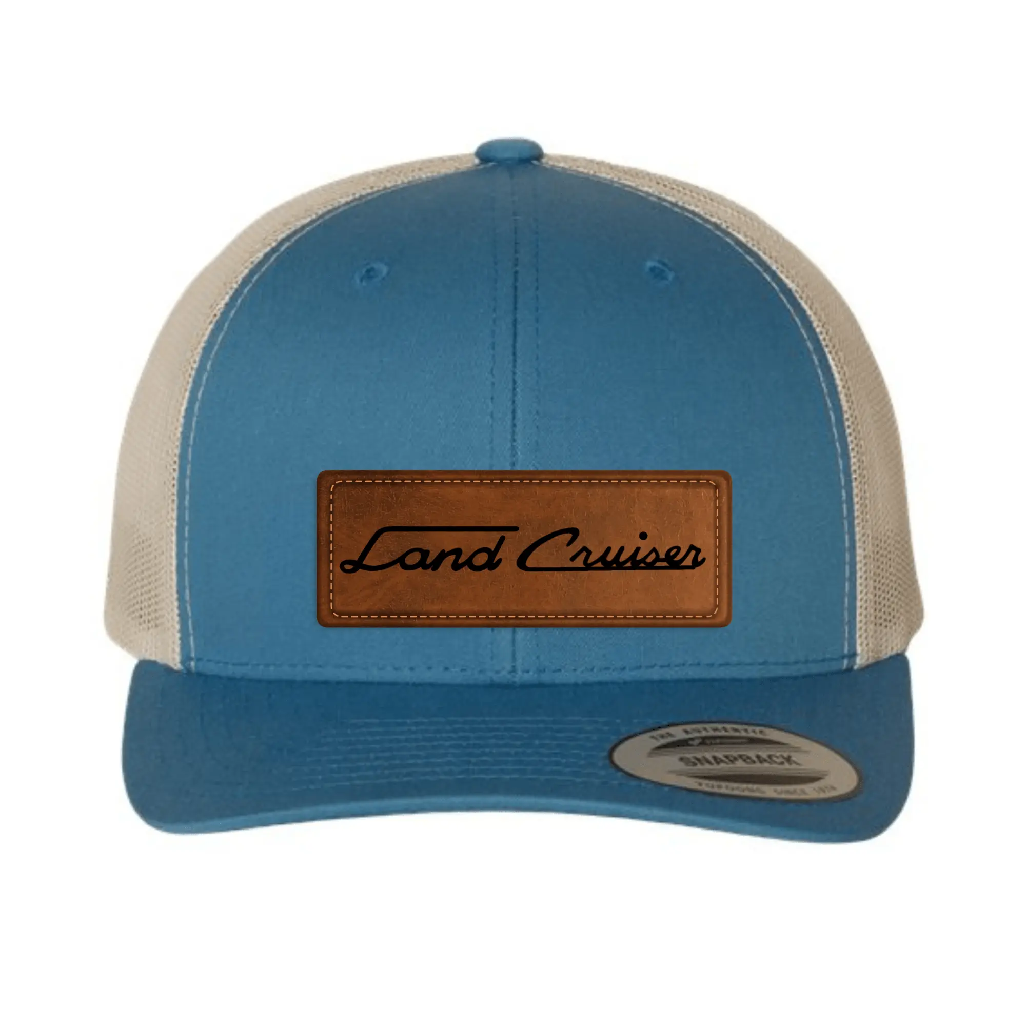 Toyota Land Cruiser Leather Patch Vintage Licensed Hat Trucker Cap - Premium Full-Grain Leather Emblem & Adjustable Fit for Off-Road Enthusiasts Structured Hat Premium Hat Adjustable Snapback Hat