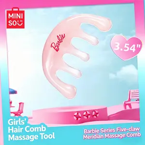 Barbie 5-Claw Meridian Massage Comb - Pink Resin Scalp Massager, Stress Relief Hair Growth Tool, Cute Self-Care Hair Accessory for Girls, Portable Scalp Care Comb