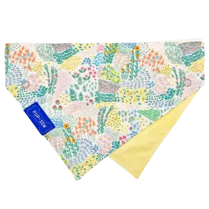 Wildflower Bloom Dog Collar Bandana, Reversible and Two-Tone