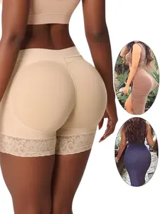 Sculpt Touch 2 Pack BBL Butt Lifter Padded Hip Enhancer Shorts Colombian Shapewear Postoperative Girdle Soft Breathable Underclothes Solid Color Panty Regular Fit Womenswear Minimalist Nude/Black Bodycon Bikini