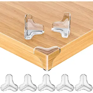 8 Pack Large Clear Corner Protectors for Baby Proofing Furniture - Table Edge Guards and Bumpers