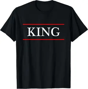 100% Cotton Unisex T-Shirt that Says the word - KING - on it | Gift for Men T-Shirt Graphic Printed Vintage Casual Tshirt