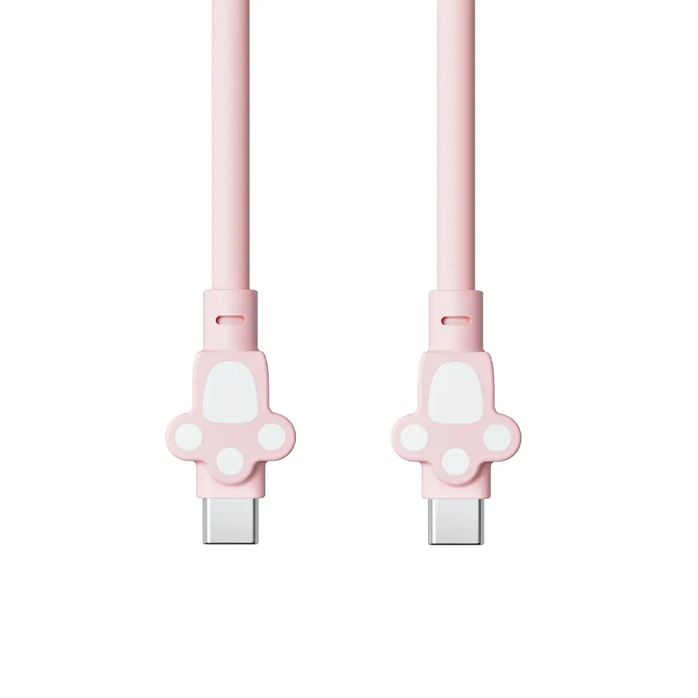 65W USB C to USB C Cable, 5FT Pink Bunny Cable Fast Charging, High-Speed Data Transfer for Car, Travel & Home Office, Compatible with iPhone 17/16/15 Series, Samsung Galaxy Series, Pixel Series, Laptops & Tablets
