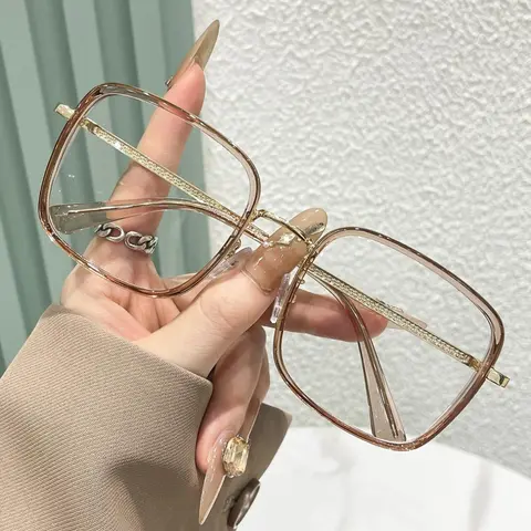 Vintage Square Frame Eyeglasses, Square Frame Eyewear, Blue Light Blocking Eyeglasses for Women & Men, Fashion Eyeglasses for Work, Daily Clothing Decor, Perfect for Student Daily Use