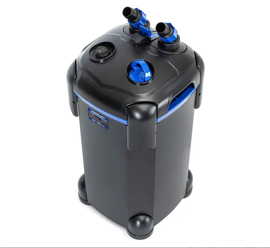 AMOSIJOY Canister Filter, Ultra-Quiet External Aquarium Filter with Free Media for Large Fish Tanks and Aquariums