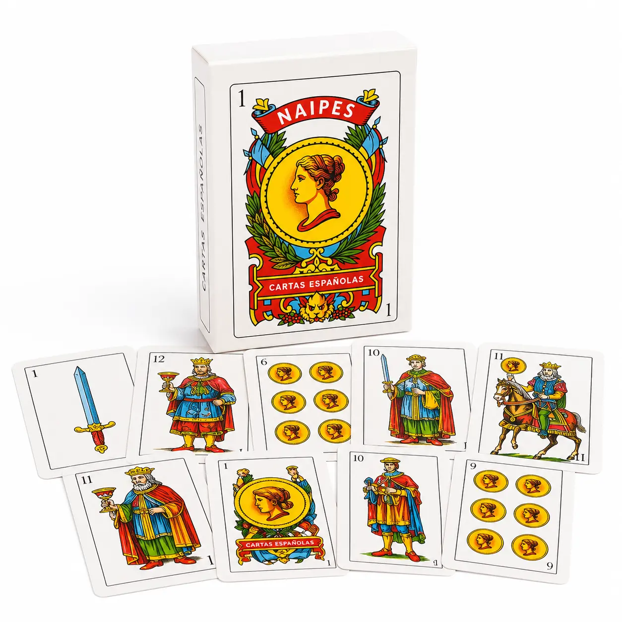 Barajas Españolas Spanish Playing Cards, Cartas Españolas Naipes Deck for Truco, Family Game Night & Traditional Card Games, Classic Illustrated Card Deck