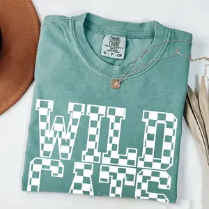 Comfort Colors Wildcats Checker Shirt, retro, trendy, school spirit, football, basketball, mom, baseball, volleyball, Comfort Colors Shirt