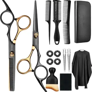 YAYAMO Hair Cutting Scissors Shears Kits 440C Stainless Steel Ergonomic Design for Home & Salon Use with Thinning Scissors Cleaning Cloth Storage Bag and More