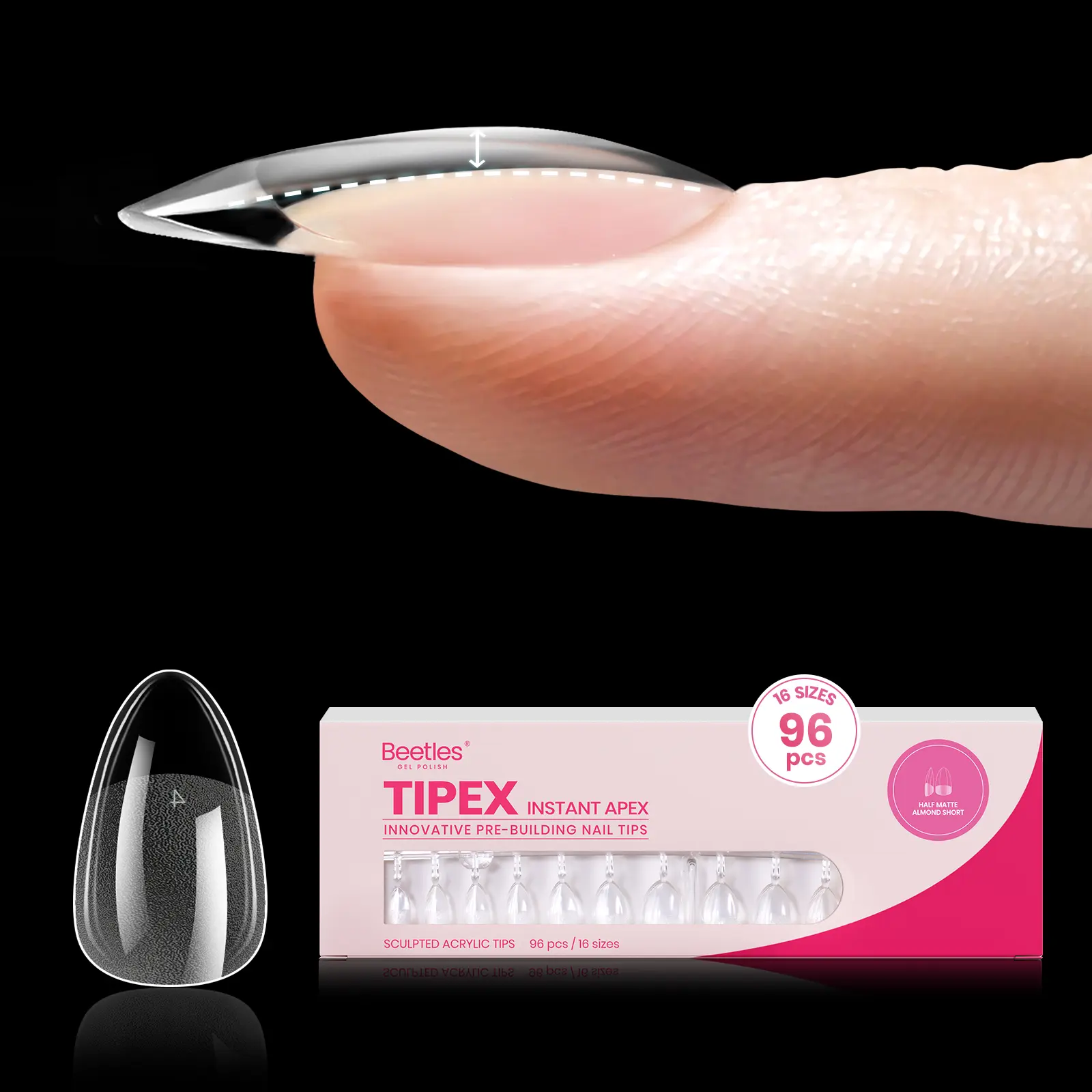 Short Almond 16Sizes 96Pcs(Only Tips)