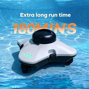 Cordless Robotic Pool Cleaner, Lasts Up to 180 Minutes, Automatic Pool Cleaning, Auto Stops, Ideal for Above Ground Pools Pool cleaning tools