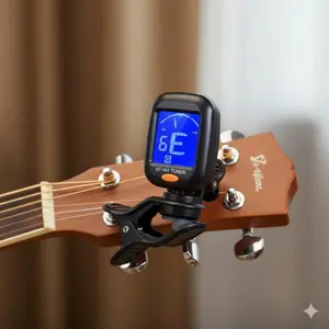 Mini Clip-On Tuner with High Sensitivity, Universal for Guitar Bass Violin Ukulele, Portable Outdoor Performance Tuning Tool, Easy Storage for Dorm Camping Musical Instrument