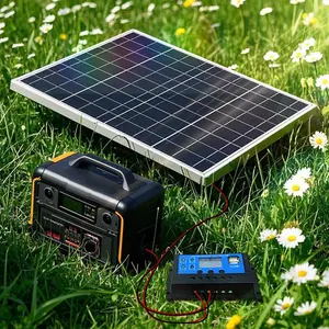Portable Solar Panel with 50A/100A Controller, 1 Set 15W Solar Panel Charger, Outdoor Solar Panel Kit for Mobile Power, Camping, Hiking, Car, Boat, Phone, Monitoring, Solar Powered, Solar Power System, Outdoor Solar Devices