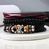 Men's Fashion Skull Charm Stackable Bracelet Set, 3pcs Handmade Beaded Adjustable Stacking Bracelet, Bracelets Stack, Casual Holiday Party Jewelry Accessories, Daily Clothing Decoration, Fashionable Bracelet, Stacked Bracelets
