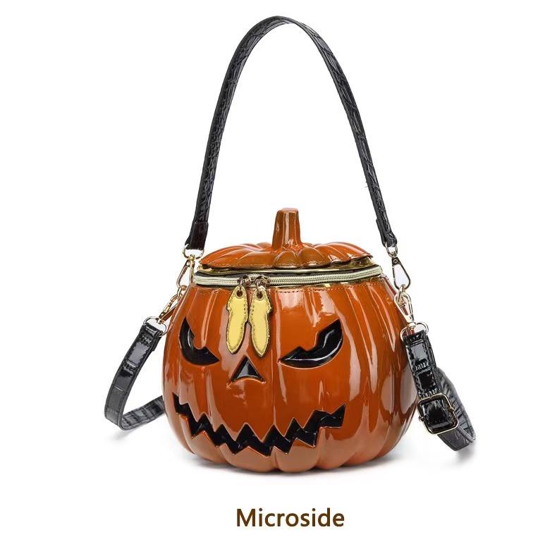 3D Pumpkin Crossbody Bag - Cute Jack-o'-lantern Halloween Purse - Unique Orange Novelty Shoulder Bag for Women & Girls