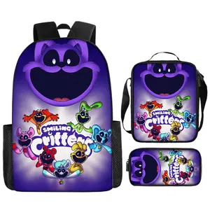 2026 New Poppy Playtime School Bag Backpack Three-piece Set Backpack Shoulder Bag Pen Case