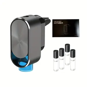 New Car Air Freshener Essential Oil Diffuser Atomization Mist Maker Universal Air Vent Clip-on Car Diffuser Ocean Breeze Includes 4*6ML Different Perfumes