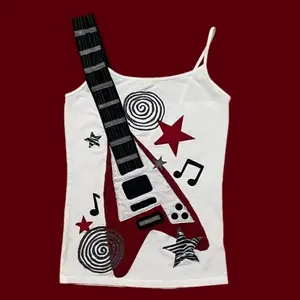 Subculture Punk Rock Guitar Visual Kei Y2K Camisole Vintage Millennium Design T-shirt Sleeveless Top