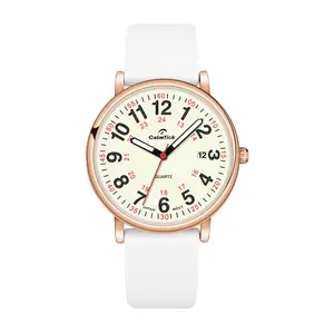 Nurse's Luminous Watch | Metal case, Silicone Strap | Strong Luminous dial Hands | Date Display | Medical Worker's Wristwatch | 30ATM Water-Resistant and Durable | 12-Style Available