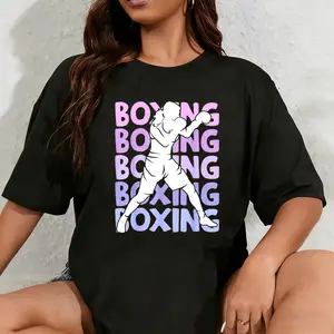 100% Cotton Unisex Boxing Boxer Women Girls Kids T-Shirt