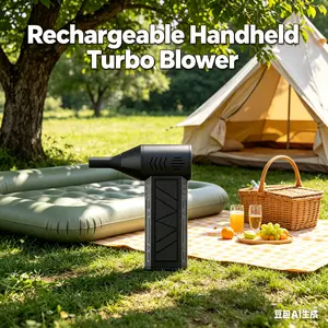 Multi Nozzle Handheld Blower Air Duster, Cordless Turbo Air Flow Cleaning Tool, Practical for Dust Removal, Natural Wind Cooling and Gentle Drying Needs, Mini Portable Body Space-Saving Design