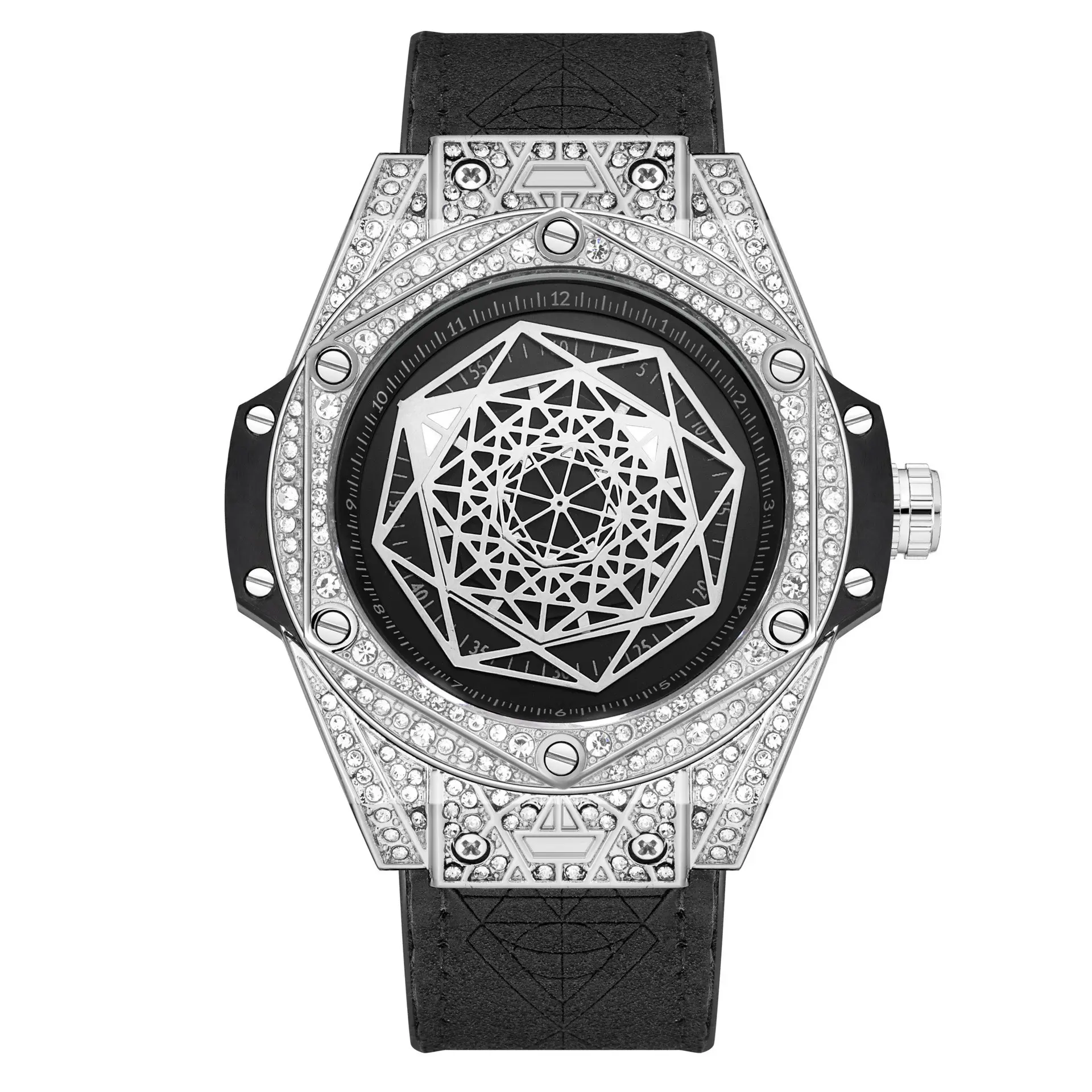 Men's Sports Watch, Black Silicone Strap, Multiple Dial Designs for Daily and Outdoor Use+XL8039+YY