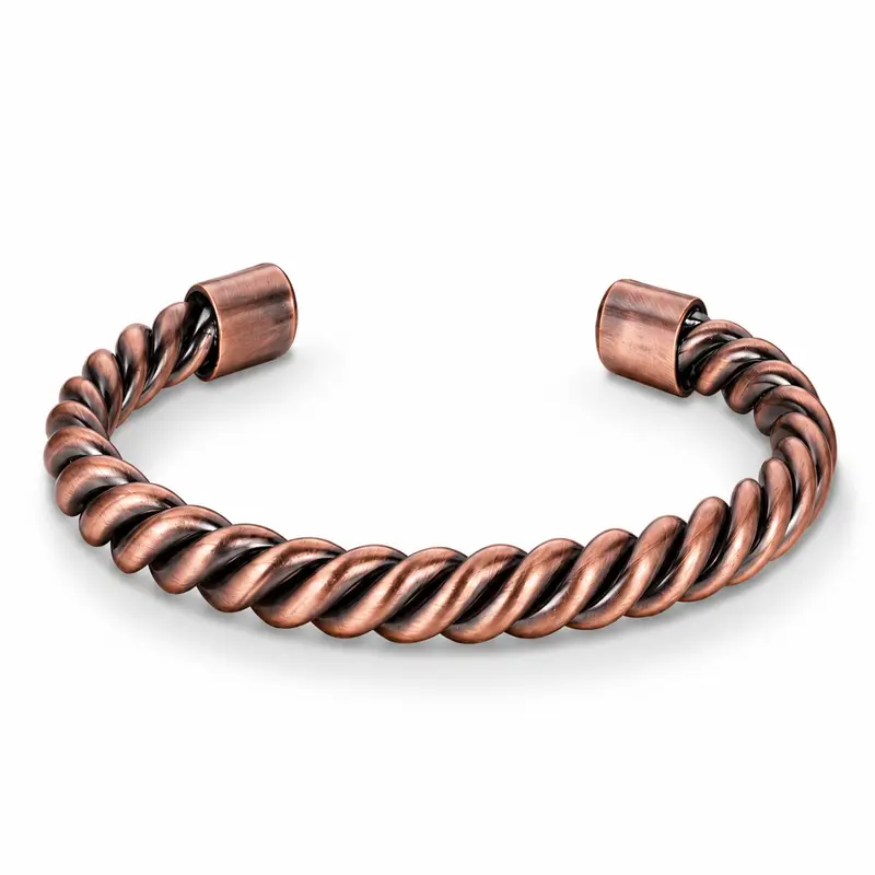 Pure Copper Twisted Bangle Bracelet, Handmade Adjustable Copper Jewelry for Men and Women,Copper Jewelry Gift