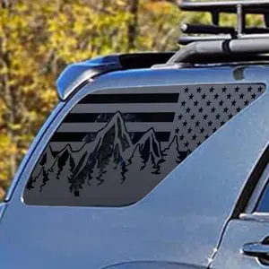 for 2003-2009 Toyota 4Runner Rear Side Window Mountain American Flag Decal
