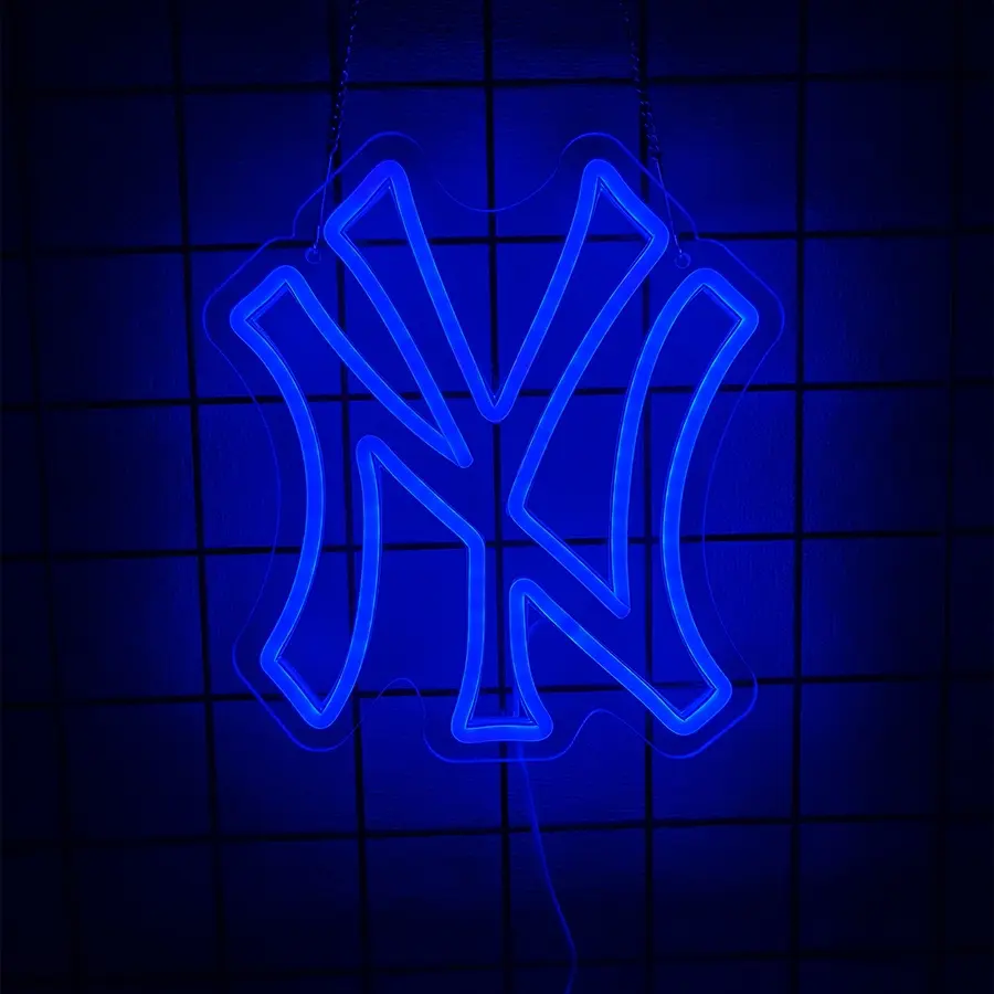 NY Baseball Neon Sign, NY Cool LED Neon Light, Suspended Art Deco Lamp with Baseball Team Logo. Perfect for bedrooms, parties, man caves, and garages. The top choice for baseball fans' birthdays and Christmas gifts.
