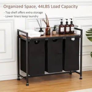 Laundry Hamper, Laundry Bags & 2-4 Basket Rack Adjustable Storage Shelf, Pull-Out and Removable Oxford Fabric Laundry Baskets, for Home/Hotel