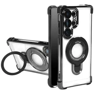 High-Quality Transparent Acrylic Hard Shockproof Magnetic Stand Case for Samsung Galaxy S26/S25/S24/S23/S22S21 (Ultra/Fe/Edge/Plus)- Includes Lens Film, Durable And Supports Magnetic Charging