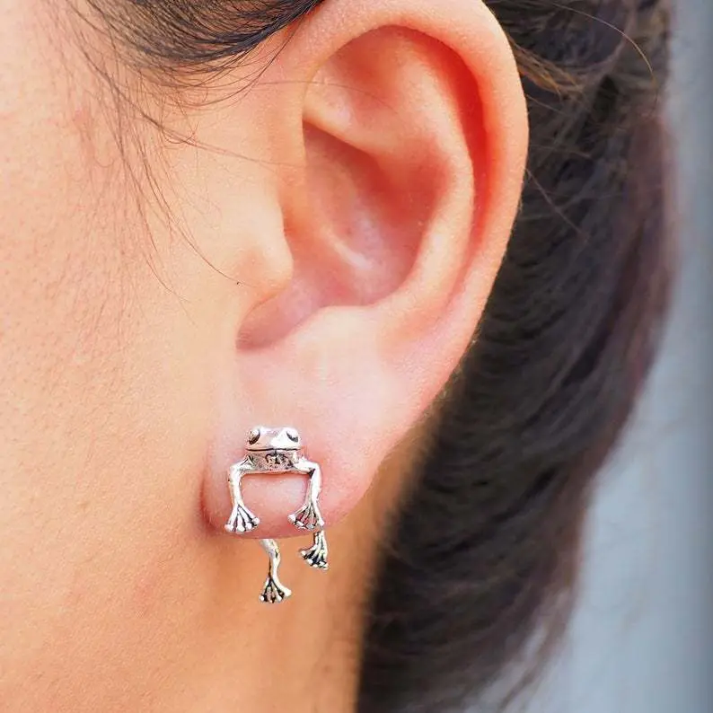 Pair of Cute Frog Stud Earrings