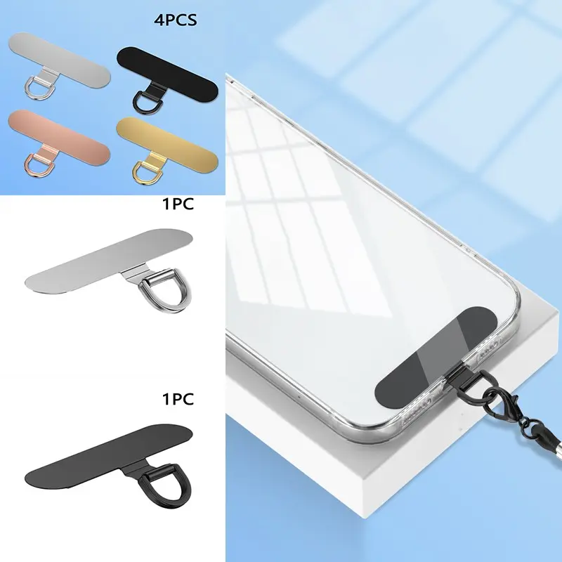 304 Stainless Steel Phone Holder Phone Clip with Durable Charging Port Cushion, Reliable Safety Lanyard for Secure Use, Essential Phone Accessories Cell Phone Holder Travel Phone Holder, Universal Smartphone Holder