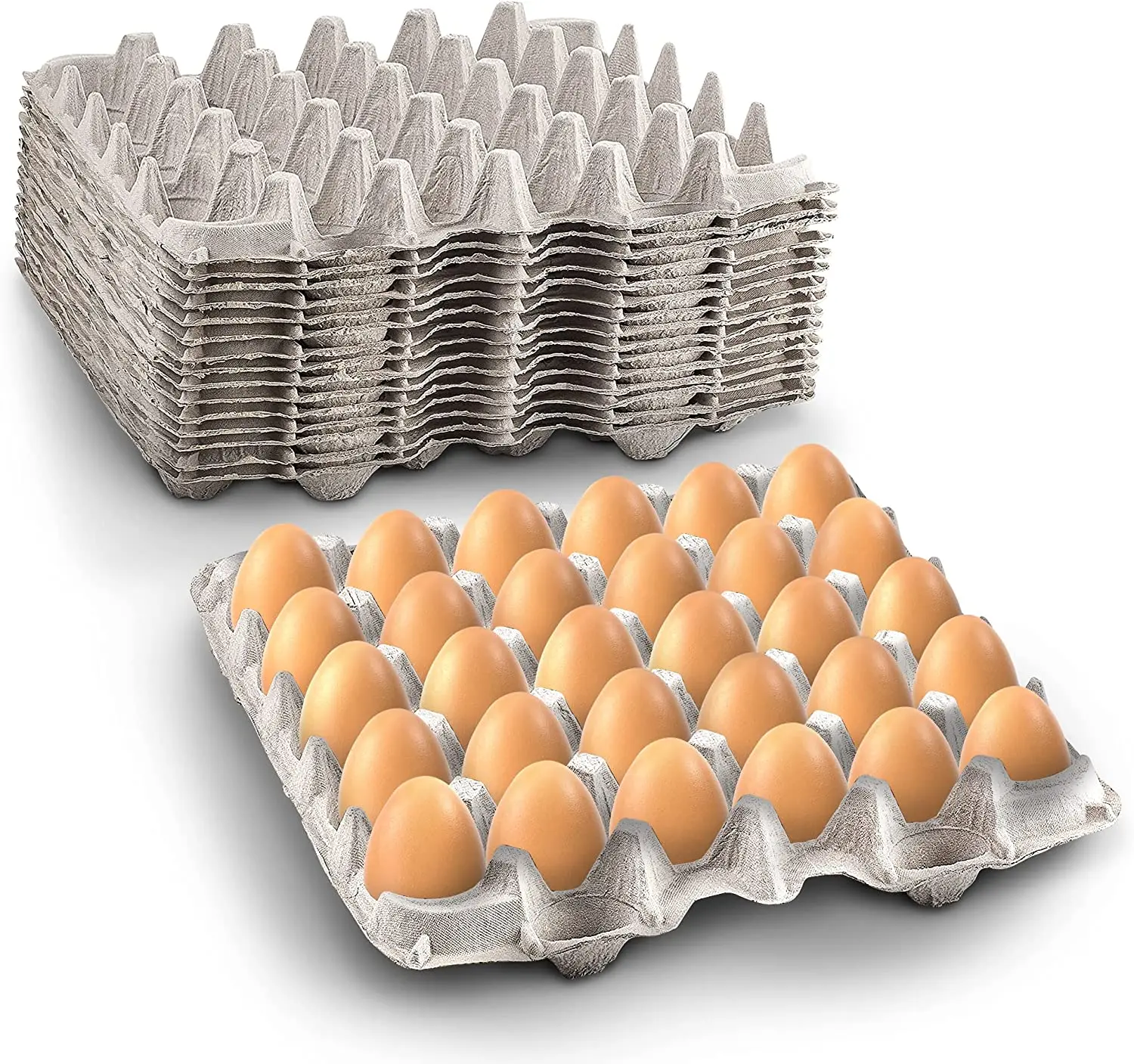 MT Products Natural Pulp Flat Egg Cartons | Stores 30 Large to Small ...