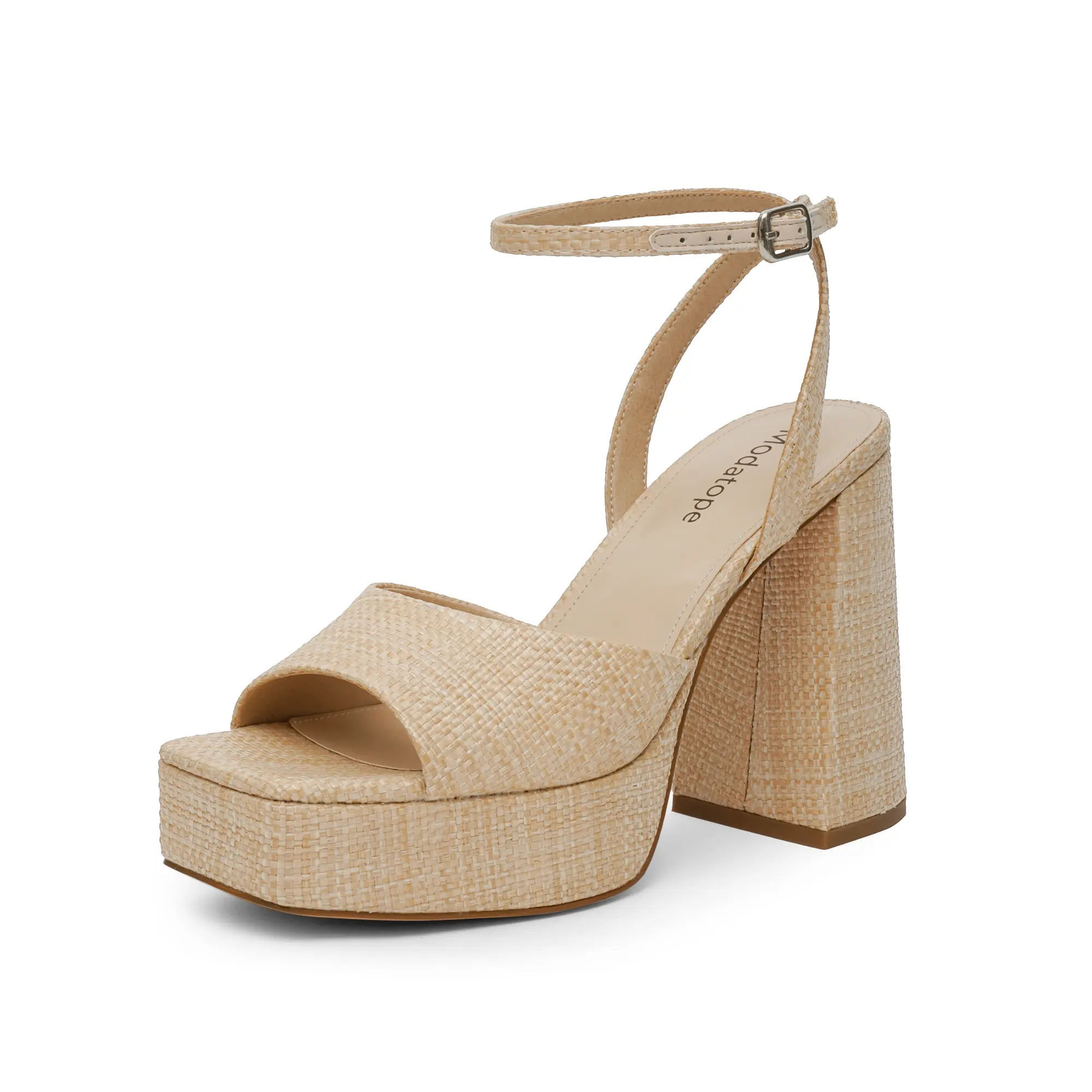 [Modatope] Women's Platform Heels Sandals - Chunky Heel, Open Toe, Ankle Strap Footwear for Wedding, Party Events