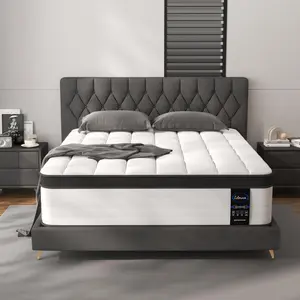 LETMOON Arch Series 12/14 inch Queen/King/California King sieze High Quality spring mattress in a box, Medium Firm Memory Foam with and Pocket Springs, Strong Edge Support, Pressure Relief  Weightless Cooling Gel Memory，Box Delivery