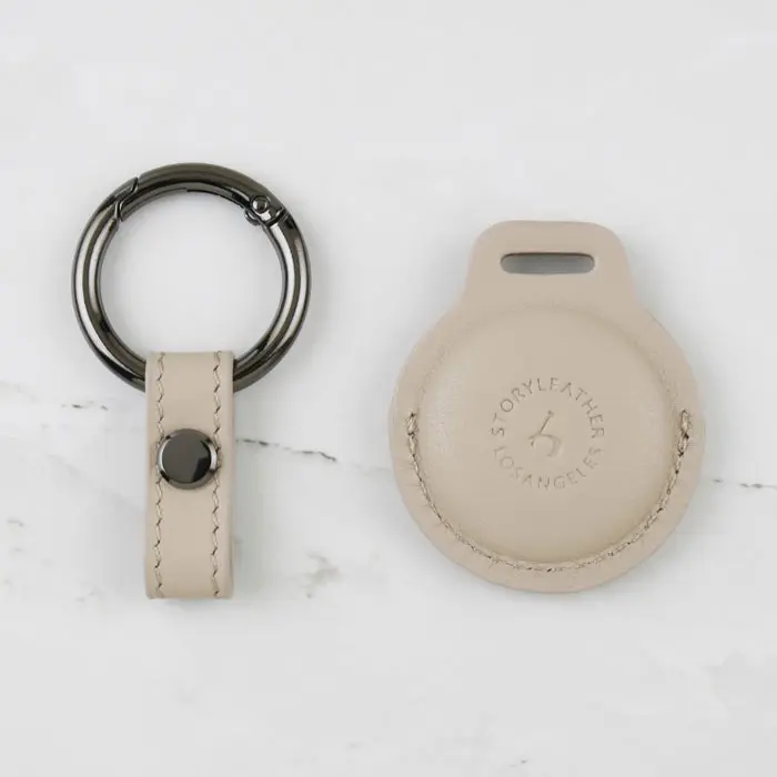 AirTag Leather Keychain - Khaki