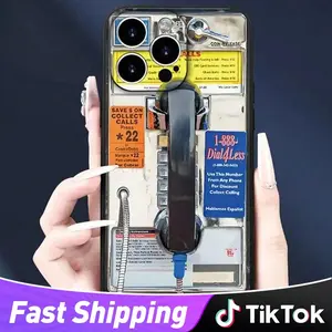 Vintage Telephone Booth Pattern Phone Case, Full Body Shockproof Phone Protective Cover for IPhone 16 Pro Max 15 Plus 14 13 12 11 Protection Case