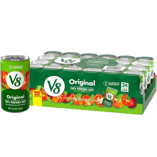 100% Natural Vegetable Juice Drink, 5.5 fl oz Cans, 24-Pack Healthy Vegetable Drinks for Daily Consumption with No Added Ingredients, Healthy Drinks