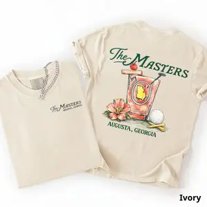Comfort Colors Augusta Georgia Masters Golf Shirt, Azalea Floral Watercolor Graphic Tee, Golf Shirt For Women