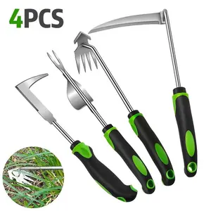 4pcs Weed Removal Tool Set, Ergonomic Comfort Handle, Root Pulling Weeding Tools, Garden Backyard Farm Planting, Easy-To-Use