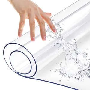 16x60 PVC Table Protector Transparent Plastic Cover Mat for Dining Living Room Sofa Table Protector Clear Office Desktop Topper Edge Non-Slip Easy Clean Eco Tablecloths Kitchen Countertop Screen Pad