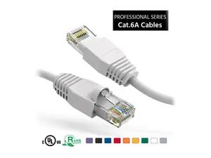 Nippon Labs 1Ft Cat6A UTP Ethernet Network Booted Cable, 24AWG 1 Feet Gigabit LAN Network Cable RJ45 High Speed Patch Cable, White, 60CAT6A-1WT