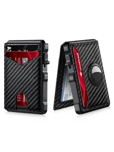 Men's Durable Bifold Wallet with Money Clip Leather Slot Credit Card Holder RFID Blocking Bi-Fold Minimalist Design Ultra-Thin Pop-Up Wallet Minimalist Wallets Durable Fashion Wallet Business Minimalist Wallet