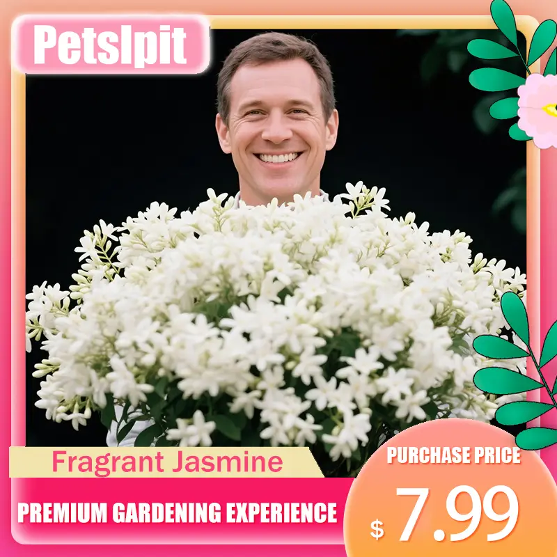 【PetalPit】$7.99 for 50 Non-GMO Climbing Silver Jasmine Seeds - Aromatic Evergreen, Ideal Decor Choice for Garden & Balcony